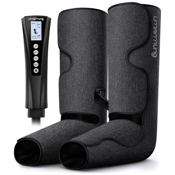 ectqyhg3fkd90b_0 jpg - Massageador Elétrico de Compressão para Pernas e Pés 3 Modos e 3 Intensidades, Bivolt, UMARMUNG, Cinza