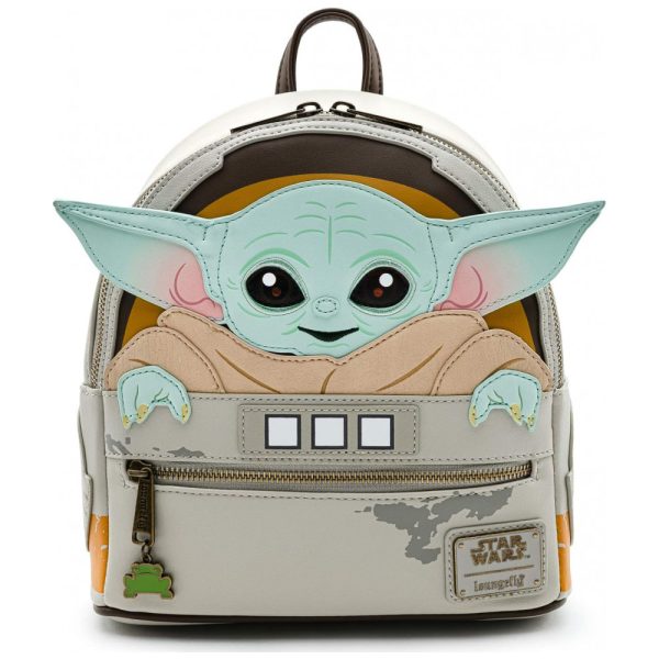 ectqysg2vh780b_0 jpg - Mochila Escolar Infantil Loungefly Star Wars Baby Yoda para Crianças a Partir de 6 Anos, Cinza