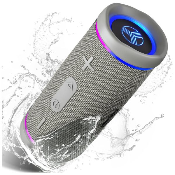 ectqz3j4ntm90b_0 jpg - Caixa de Som Bluetooth Portatil HD77 a Prova d IPX6 com 20H de Reprodução, TREBLAB, Cinza
