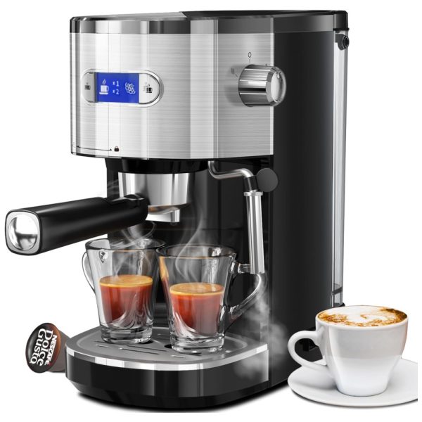 ectqz5rzchtc0b_0 jpg - Máquina de Café Expresso Profissional 20 BAR com Vaporizador para Leite 110V, Kismile, Preta