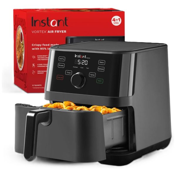 ectqz68p75v80b_0 jpg - Vortex Fritadeira Elétrica AirFryer 5L com Painel de Controle Digital, 1500W, 110v, INSTANT POT 140 3082 01, Preto