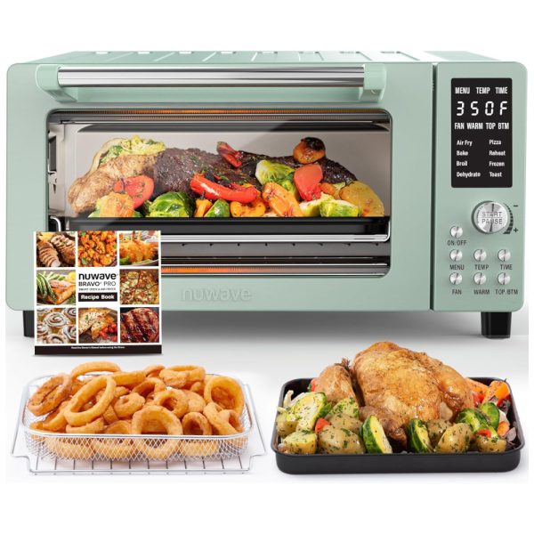 ectqz756lccd0b_0 jpg - Forno Elétrico 12 em 1 com Capacidade de 19L, Material de Aço Inoxidável e Tela LCD, 110V 1800W, Nuwave, Verde Menta