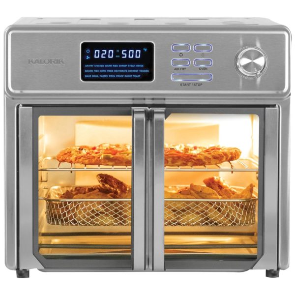 ectqz7vqd2780b_0-1 jpg - Forno Elétrico de Bancada 26L 10 em 1 Multifunções com 9 Acessórios de Cozinha em Aço Inoxidável, 110V, 1700W, Kalorik M, Prata