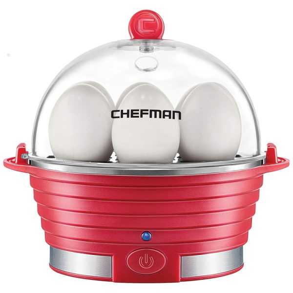 ectqzmvgzsm10b_0-1 jpg - Cozedor de Ovos Elétrico, Capacidade 6, 360W, 110v, CHEFMAN Electric Egg Cooker Boiler,, Vermelho