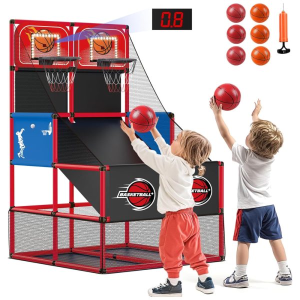 ectqzn7xf66d0b_0 jpg - Jogo de Basquete Arcade Infantil para 2 Jogadores com 6 Bolas, Placar Eletrônico e Luz LED para Crianças de 3 a 8 Anos, M SANMERSEN, Vermelho