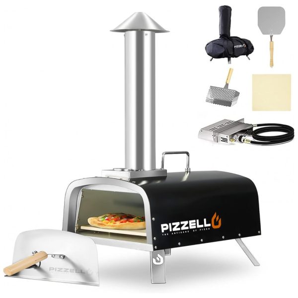 ectqzny9snj90b_0 jpg - PIZZELLO Forno de Pizza a Gás em Aço Inox com Acessórios, Preta