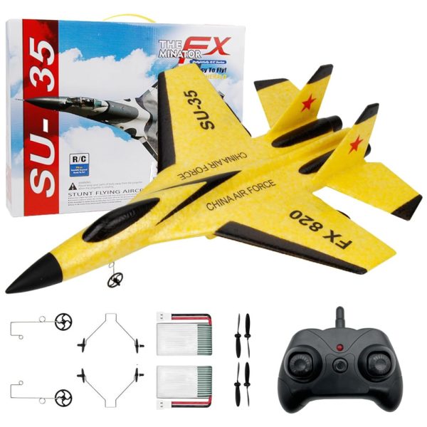 ectqzpyvznv90b_0 jpg - SU 35 Avião de Controle Remoto 2.4G Design 2CH, Idade Recomendada 14, EPIPGALE, Amarelo