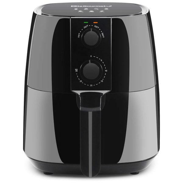 ectqztqqktf80b_0 jpg - Fritadeira Elétrica AirFryer 4L com Temperatura Ajustável e Temporizador, 110V 1300W, Elite Gourmet EAF4617, Preta