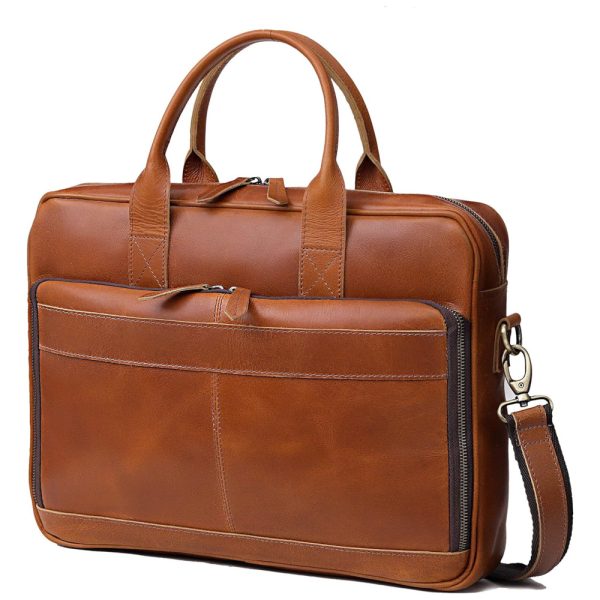 ectqzzm9sj3b0b_0 jpg - Bolsa Carteiro Masculina Couro de Búfalo para Laptop com 18 Polegadas, VC VINTAGE COUTURE, Marrom Claro