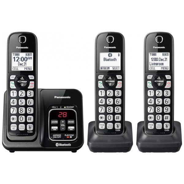 ectq13nxcdd90b_0 jpg - Sistema de Telefone sem fio Expansível Bluetooth e Assistente de voz, 3 Aparelhos, Panasonic