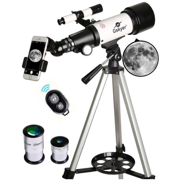 ectq1wd8jr180b_0 jpg - Telescópio Gskyer, Abertura de 70mm e 400mm com Montagem AZ Ideal para Crianças e Iniciantes, é um Telescópio Refrator Portátil.