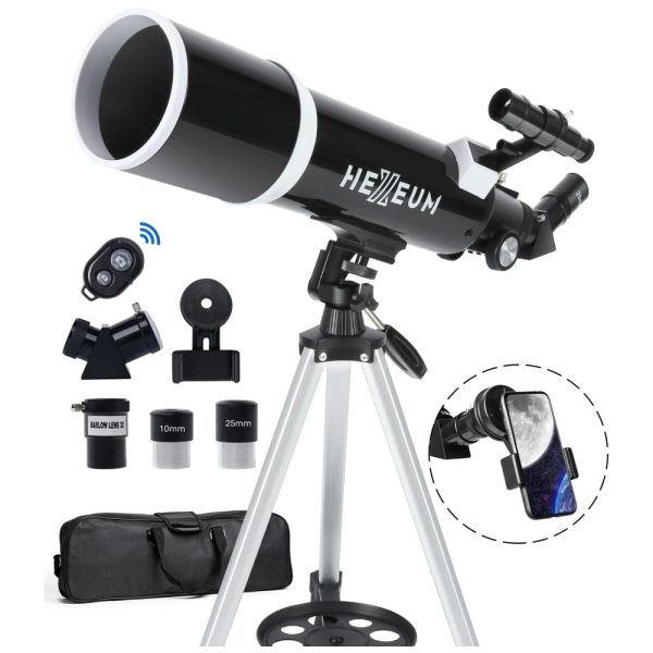 ectq2jtq85y90b_0 jpg - Telescópio para Adultos e Astrônomos Iniciantes,80mm Diâmetro 600mm Totalmente Revestido com Coeficientes de Transmissão Elevados, Montagem AZ,HEXEUM.