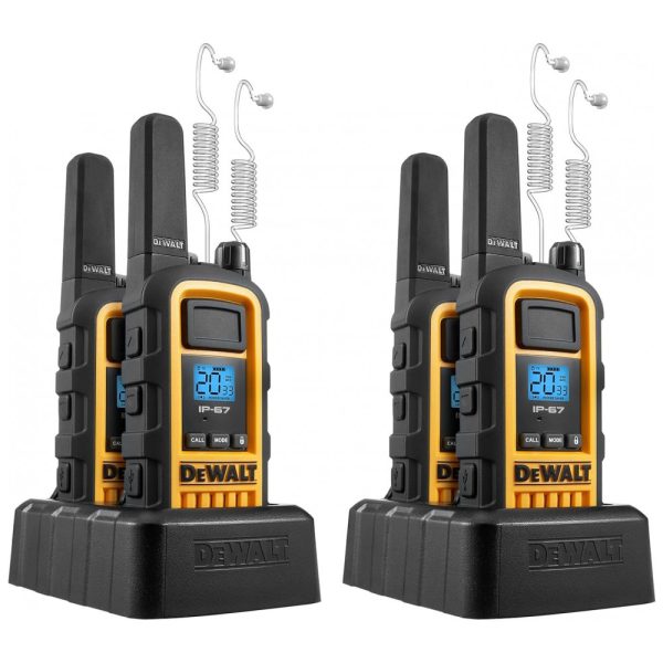 ectq2lprm8580b_0 jpg - Kit 2 Rádio Walkie Talkie 2W à Prova dÁgua, Longo Alcance e Recarregável de Duas Vias com VOX, DEWALT DXFRS800