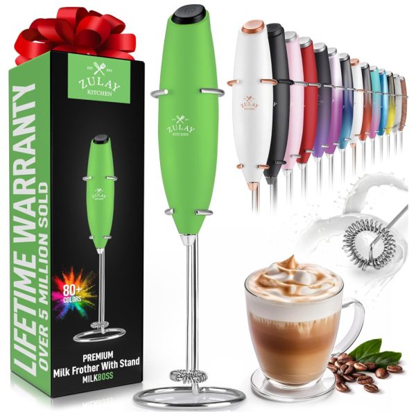 ectq3f879xs70b_0 jpg - Mixer Espumador de Leite á Bateria, Aço Inoxidável, ZULAY KITCHEN Classic Milk Boss Frother, Verde