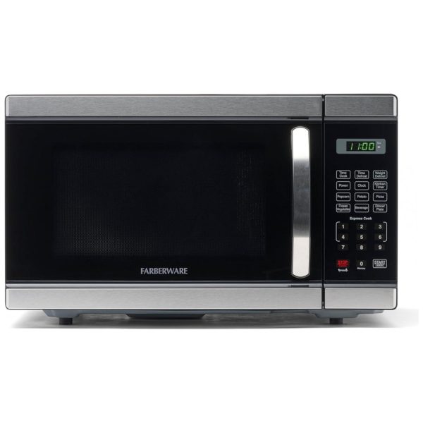 ectq4nx2tnv70b_0 jpg - Micro Ondas de Bancada em Aço Inoxidável 31L com 6 Programas e Iluminação LED, 110V 1000W, Farberware, Preto