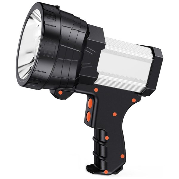 ectq59yv12c90b_0 jpg - Lanterna LED Recarregável, 30 Horas de Ação, á Prova Dágua IP65 e 12.000 Lúmens, Samyoung, Prata