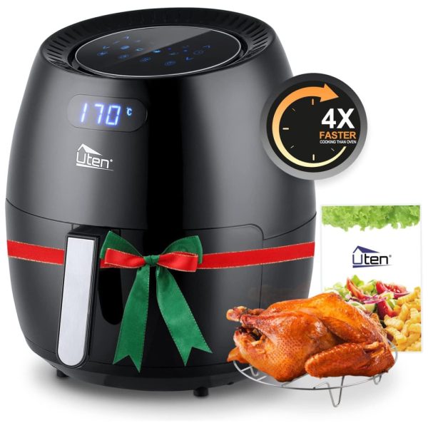 ectq7pc2dmv70b_0 jpg - Fritadeira Elétrica 6L com 8 Funções e Controle Digital, 1700W, 110v, UTEN 1088TS Air Fryer, Preto