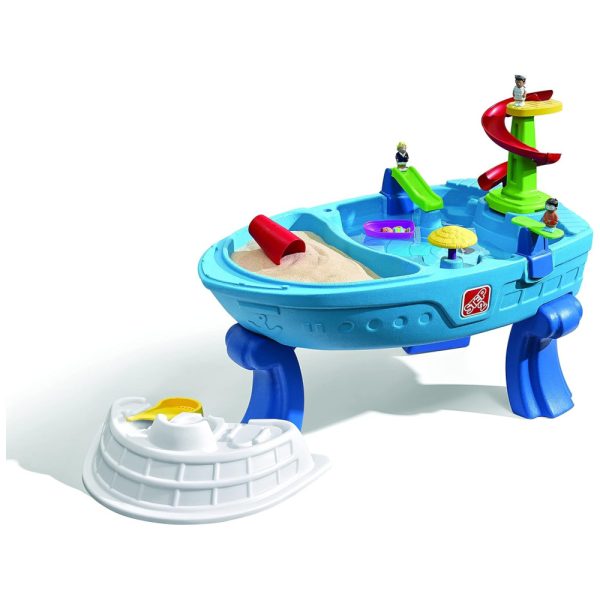 ectq8k733y770b_0 jpg - Mesa de Atividade Sensoriais Areia e Água, Brinquedo de Verão ao Ar Livre, 10 Acessórios, Para Crianças a Partir de 2 Anos, Step2 Fiesta Cruise, Azul