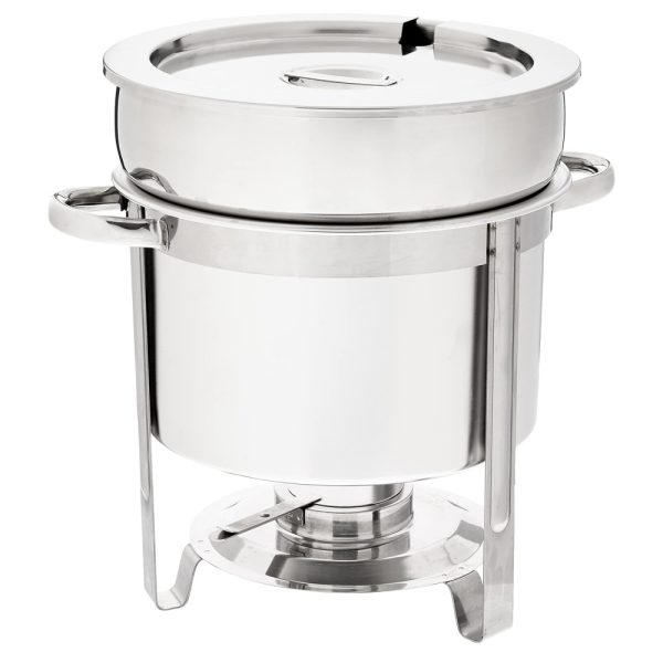 ectqa6j8zv100b_0 jpg - Rechaud Redondo 5L em Aço Inoxidável com Tampa e Queimador, Winco