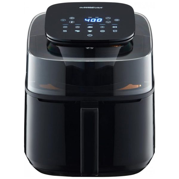 ectqb9bffg1b0b_0 jpg - Fritadeira Elétrica AirFryer 5.2L com Painel Digital e Janela de Visualização, 110V, GoWISE USA, Preta