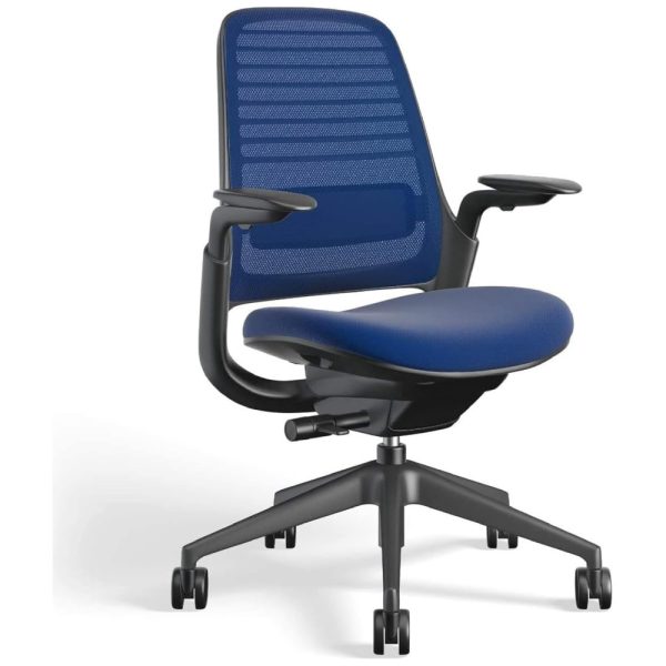 ectqbts3dh870b_0 jpg - Cadeira de Escritório Ergonômica Giratória com Encosto Médio, STEELCASE 435A00, Azul