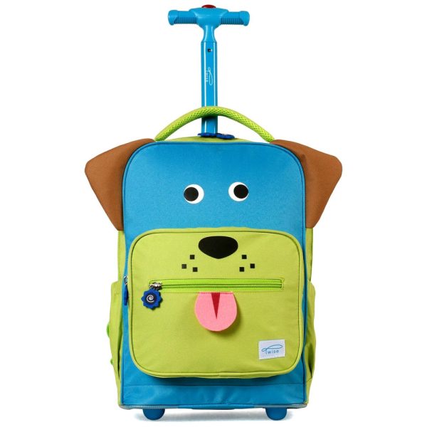 ectqcqy4pkk70b_0 jpg - Mochila Escolar Infantil com Rodinhas 40cm TWISE Cachorro para Crianças, Azul