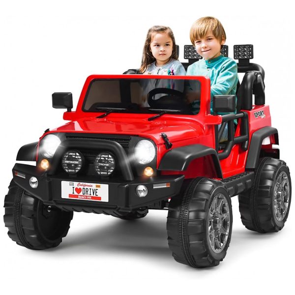 ectqfrz32tf90b_0 jpg - Carro Elétrico Infantil Off Road a Bateria 12V com Luz LED, Músicas, Suspensão de Mola, 3 Velocidades, HONEY JOY, Vermelho