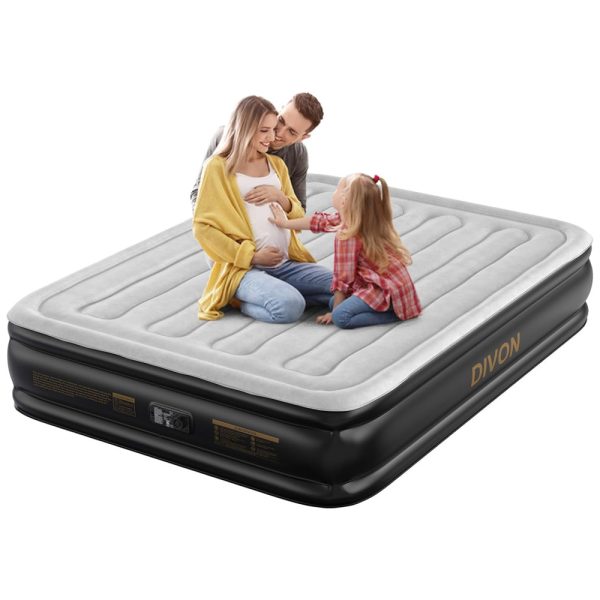 ectqfz61n2pd0b_0 jpg - Colchão de Ar Queen DIVON com Bomba Integrada, Colchão Inflável com Padrão de Ondas em 3 Minutos, Colchão de Ar para Casa e Camping, 300kg