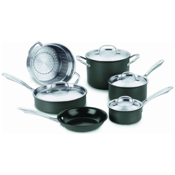 ectqg29jam200b_0 jpg - Conjunto de Panelas Antiaderentes com Anodização, Peças, CUISINART GG 10, Verde