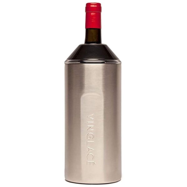 ectqgyjf7pd70b_0 jpg - Porta Garrafa Térmico para Vinho é em Aço Inoxidável, VINGLACé, Prateado