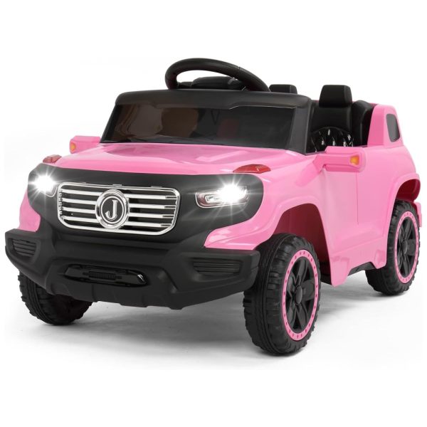 ectqhwrnn7t70b_0 jpg - Carro, Carrinho Elétrico Infantil a Bateria 12V 1 Assento com 3 Velocidades Luz LED e Suspensão de Mola, VALUE BOX, Rosa