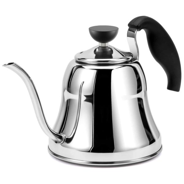 ectqjj6gpm870b_0 jpg - Chaleira de Chá 830mL com Apito, Aço Inoxidável, CHEFBAR Gooseneck Tea Kettle Mirror, Prateado