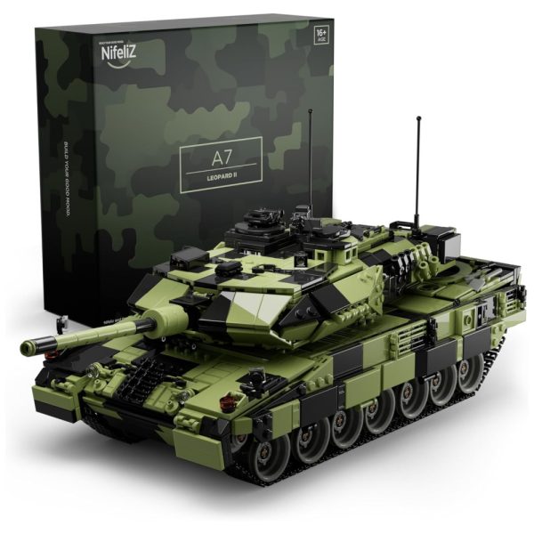 ectqkg9q8nsc0b_0 jpg - Kit de Construção Tanque Leopard II A7 com 2069 Peças para Adultos, Nifeliz, Verde