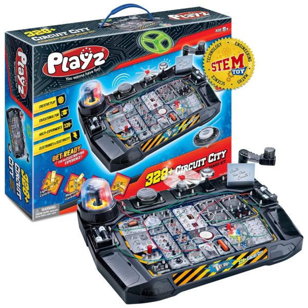 ectqkhxzqbq70b_0 jpg - Brinquedo de Engenharia e Circuito Eletrônico 328 Experimentos para Crianças de 8 Anos ou Mais, PLAYZ, Azul