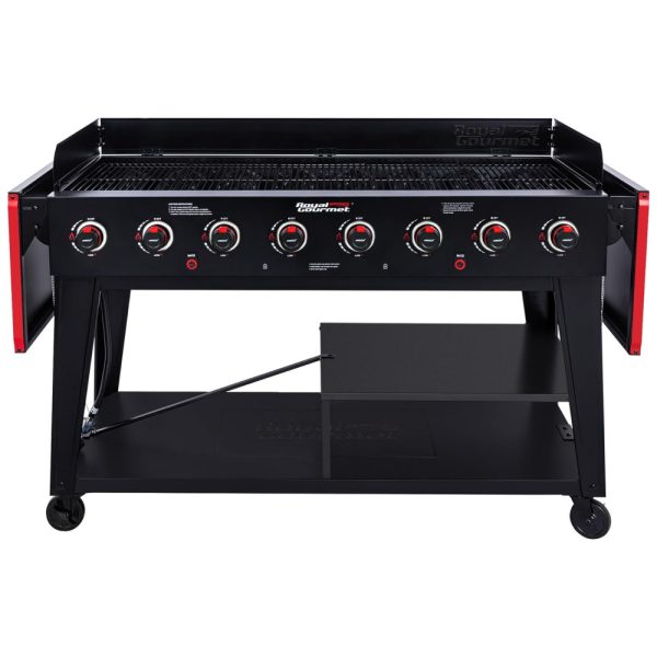 ectql27lp2h90b_0-1 jpg - Churrasqueira a Gás 104.000 BTU com 8 Queimadores e Mesas Laterais em Aço Inoxidável, ROYAL GOURMET GB8003, Preto