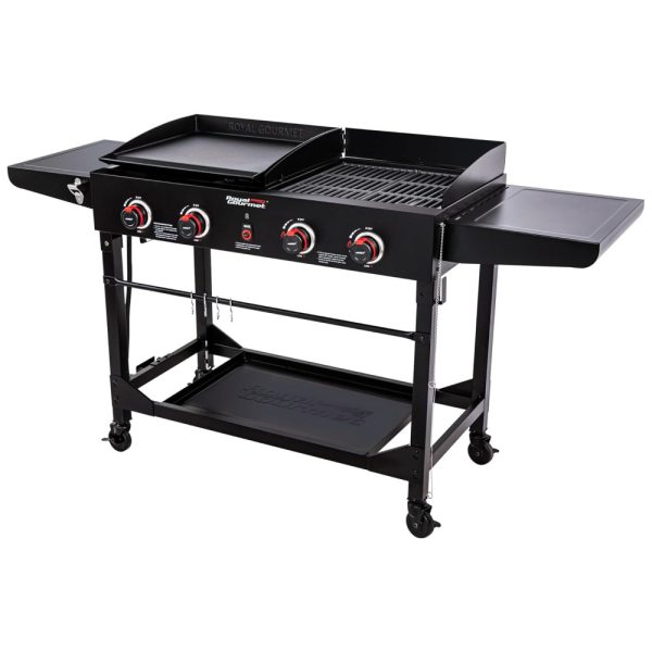ectqmtdmvjg90b_0-1 jpg - Churrasqueira a Gás 60.000 BTU com 4 Queimadores e Mesas Laterais em Aço Inoxidável, ROYAL GOURMET GD402, Preto