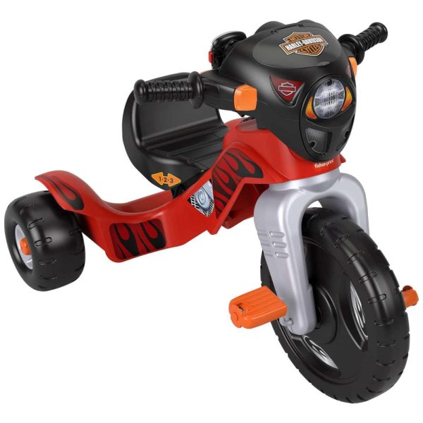 ectqny8xxjsb0b_0 jpg - Triciclo Infantil com Assento Ajustável, Luzes e Som, Fisher Price Harley Davidson, Vermelho e Preto