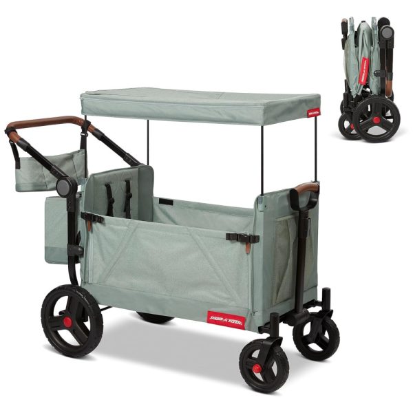 ectqq8mwhz8c0b_0 jpg - Carrinho de Passeio Vagão Dobrável Multifuncional para Crianças, Radio Flyer, Cinza Sage