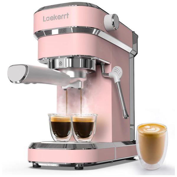 ectqq9pk28gb0b_0 jpg - Máquina de Café Expresso com Bocal de Leite, 110V, Laekerrt CMEP01, Rosa