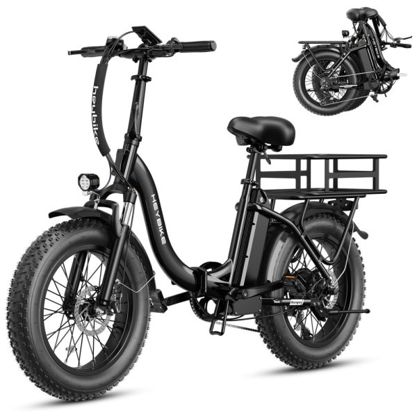 ectqqf61vhrb0b_0 jpg - Bicicleta Elétrica Dobrável para Adultos 7 Velocidades até 64km com Amortecedor Duplo, 48V 500W, Heybike, Preta