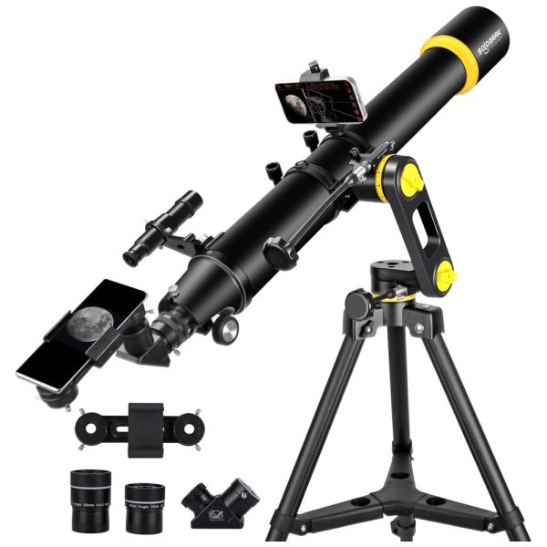 ectqvcrl4lbd0b_0 jpg - Telescópio Profissional 90mm Para Adultos e Iniciantes. Abertura de 90mm e Distância Focal de 1000mm. Montagem AZ Vertisteel,SOLOMARK.