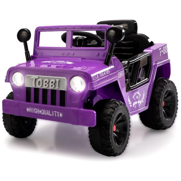 ectqx73pb2h90b_0 jpg - Carro, Carrinho Elétrico 1 Assento 12V, com Luzes de LED e Controle Remoto, Roxo, TOBBI, Lilás