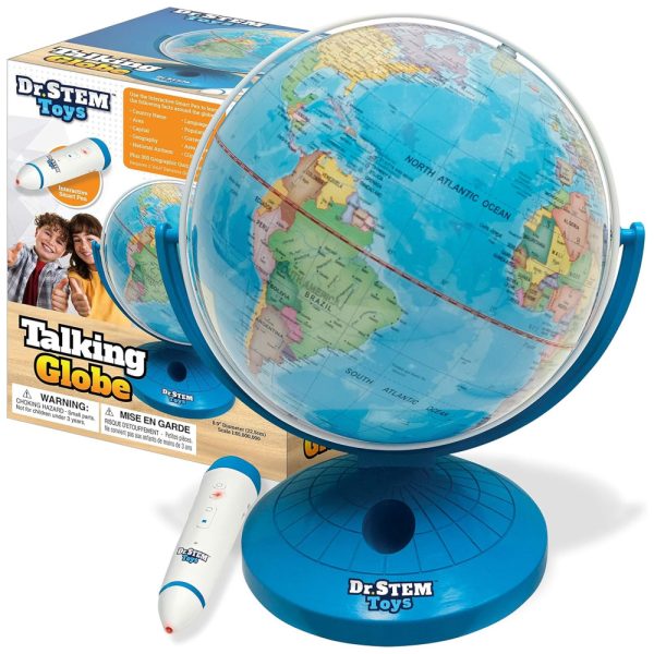 ectqxfx23ld80b_0 jpg - Globo Interativo com Perguntas e Respostas, Músicas e Curiosidades, Idade Rec 6 anos ou Mais, DR. STEM TOYS, Azul