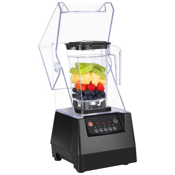 ectqy35lxnz90b_0 jpg - Liquidificador Profissional com Lâminas 4D Autolimpantes, à Prova de Som e 5 Velocidades, 110V 1400W, SYBO, Preto
