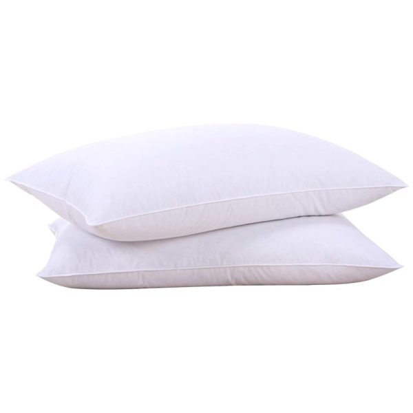 ectq0zs5h8610b_0 jpg - Conjunto de Travesseiros de Penas e Plumas de Ganso, Tamanho Padrão com 2 Peças e Capa 100 Algodão Macio, Puredown, Branco Clássico