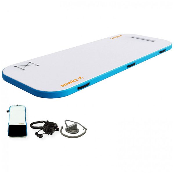 ectq13s11cy80b_0-1 jpg - Plataforma Flutuante Inflável Portátil para Piscinas, Lagos e Praias Suporta até 3 Pessoas, SOWKT, Branco