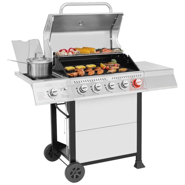ectq1j9tgtx80b_0 jpg - Churrasqueira a Gás 64.000 BTU com 5 Queimadores e 1 Queimador Lateral em Aço Inoxidável, ROYAL GOURMET GA5401T, Prateado