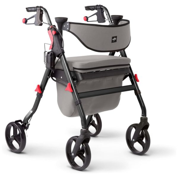 ectq5wdrj8g70b_0 jpg - Andador Adulto Idoso com Apoio de Braço, Assento Acolchoado e Cesto, Suporta até 136 kg, MEDLINE MDS86845BK, Cinza