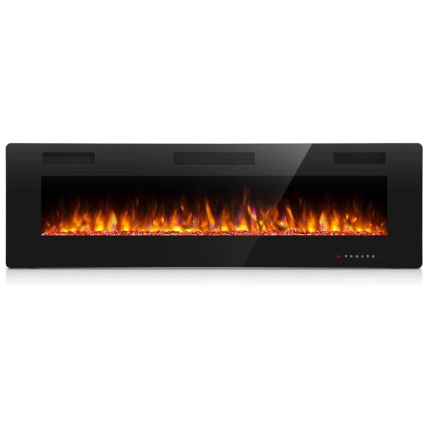 ectq85zhznx70b_0 jpg - Lareira Elétrica de Embutir A45x106L com Controle Remoto e Digital, Luz LED, Chamas Multicolorida e Temporizador, 1500W, 110v, ANTARCTIC STAR, Preto