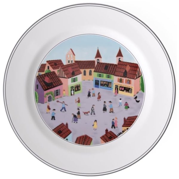 ectq8vi4ay000b_0 jpg - Prato de Jantar para Todas as Ocasiões com Tema Old Village Square, Formato Redondo e Material de Porcelana Premium, Villeroy Boch, Branco Colorido